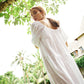 Rosemary Dotted Plaid Cotton Dress, in Off white