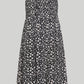 Ruched Strappy Mini Black Floral Dress