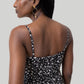 Ruched Strappy Mini Black Floral Dress