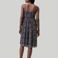 Ruched Strappy Mini Black Floral Dress