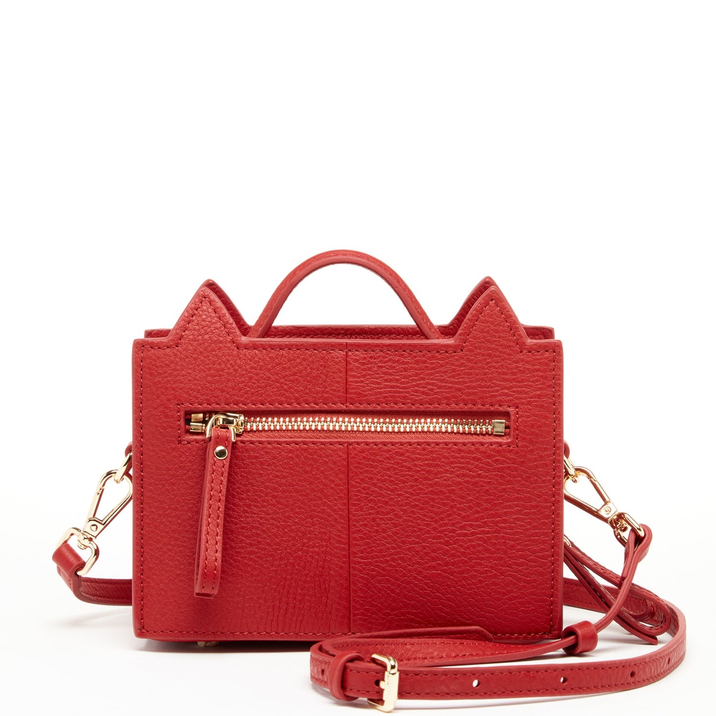 Leather Cat Bag Red Crossbody Purse Women's Handbag