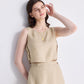 Boxy Crop Top in Neutral Beige