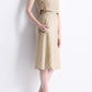 Overlap Midi Skirt in Neutral Beige