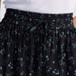 Drawstring Short Skirt in Dark Blue Florals