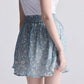 Drawstring Short Skirt in Light Blue Florals