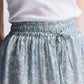 Drawstring Short Skirt in Light Blue Florals