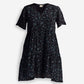 Floral Short Tiered Dress in Dark Blue