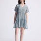 Floral Short Tiered dress in Light Blue