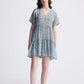 Floral Short Tiered dress in Light Blue