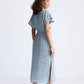 Gathered Maxi Dress in Light Blue Florals