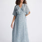 Maxi Wrap Dress in Light Blue Florals