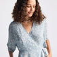 Maxi Wrap Dress in Light Blue Florals
