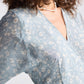 Maxi Wrap Dress in Light Blue Florals
