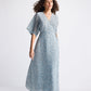 Maxi Wrap Dress in Light Blue Florals