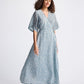 Maxi Wrap Dress in Light Blue Florals