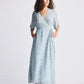 Maxi Wrap Dress in Light Blue Florals