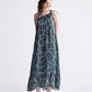 One Shoulder Maxi Dress in Abstract Stripes