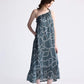 One Shoulder Maxi Dress in Abstract Stripes