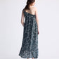 One Shoulder Maxi Dress in Abstract Stripes