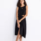 Overlap Midi Skirt in Black