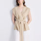 Power Moves Short Sleeve Top in Neutral Beige