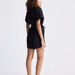 V neck Drawstring Romper in Black