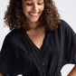 V neck Drawstring Romper in Black