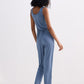 Relaxed Drawstring Jumpsuit in Blue