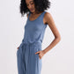Relaxed Drawstring Jumpsuit in Blue