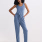 Relaxed Drawstring Jumpsuit in Blue