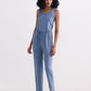 Relaxed Drawstring Jumpsuit in Blue