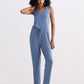 Relaxed Drawstring Jumpsuit in Blue