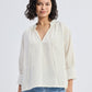 Relaxed Fit Top with Front-tie in Cream