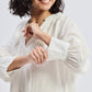 Relaxed Fit Top with Front-tie in Cream