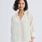 Relaxed Fit Top with Front-tie in Cream