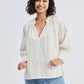 Relaxed Fit Top with Front-tie in Cream