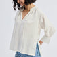 Relaxed Fit Top with Front-tie in Cream