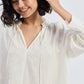 Relaxed Fit Top with Front-tie in Cream