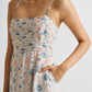 Ruched Floral Strappy Maxi Dress