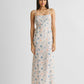 Ruched Floral Strappy Maxi Dress