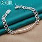 DOTEFFIL 925 Sterling Silber 2 Stücke Armband 10mm Glatte Seitenkette für Herren Damen Hochzeit Verlobung Party Schmuck