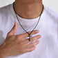 Vnox Schlichte Unisex-Kreuzketten, einfacher Edelstahl-Kreuzanhänger für Damen und Herren, Gebets-Halskette für Christen, verstellbare Panzerkette