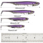 Dr.Fish 5/6 Stück Angelköder Weichplastik Silikonköder Paddelschwanz Shad Wurm Swimbait Süßwasser Barsch Forelle 70mm 80mm 100mm