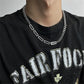 Edelstahl Cuban Gliederkette Halskette für Herren Schwarz Quadrat Anhänger Halskette Herren Halsketten Coole Hip Hop Halskette Neu
