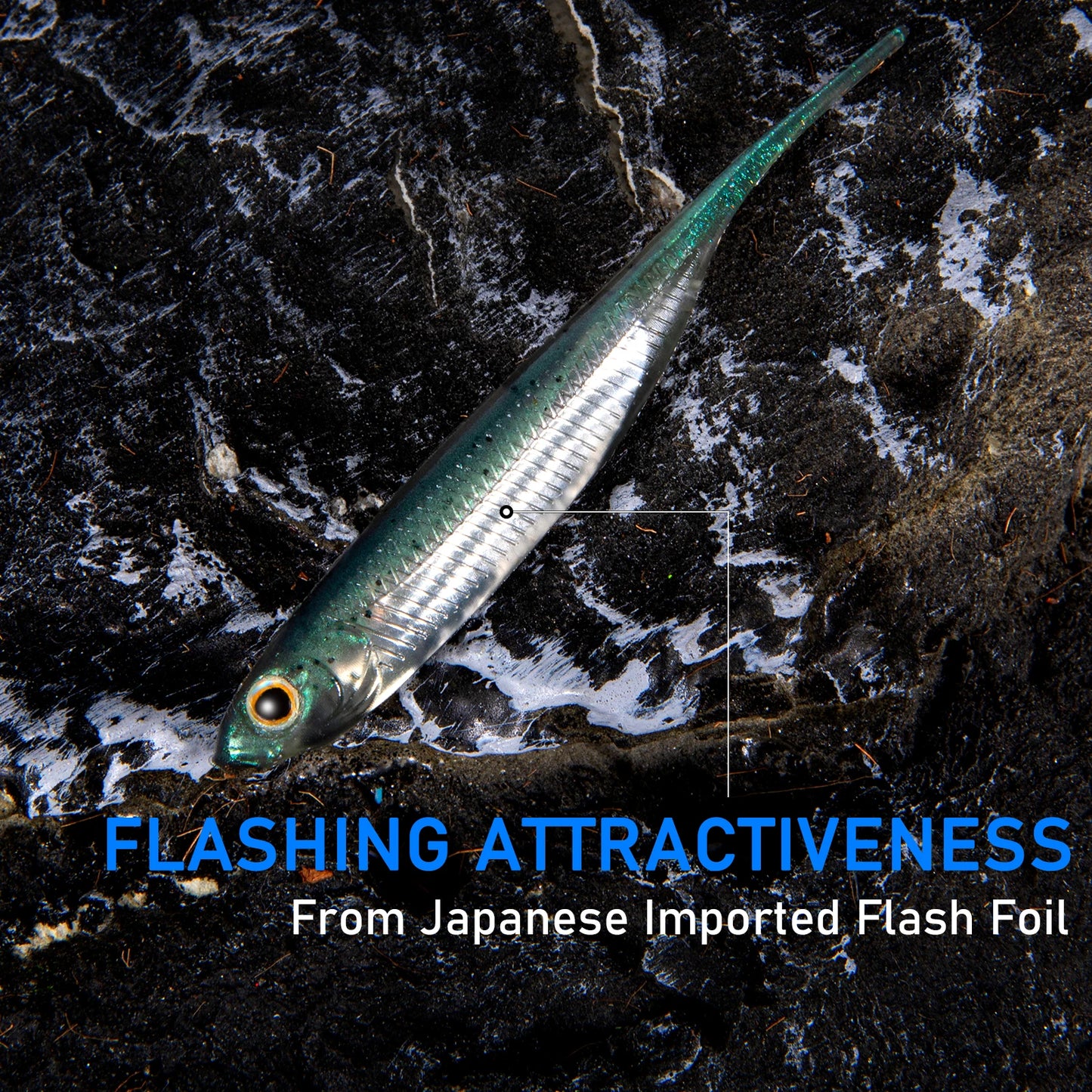 Dr.Fish 5/6 Stück Angelköder Weichplastik Silikonköder Paddelschwanz Shad Wurm Swimbait Süßwasser Barsch Forelle 70mm 80mm 100mm