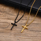 Vnox Schlichte Unisex-Kreuzketten, einfacher Edelstahl-Kreuzanhänger für Damen und Herren, Gebets-Halskette für Christen, verstellbare Panzerkette
