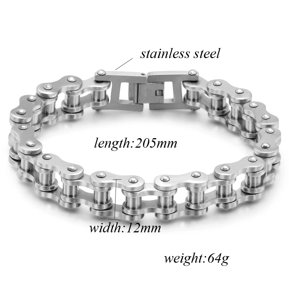 PUNK Biker Herrenarmband 316L Edelstahl Mode Schmuck Fahrrad Kette Armschmuck pulsera hombre acero inoxidable