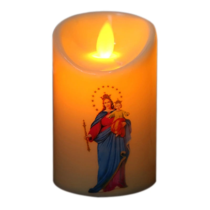 Jesus Christus Licht für Kreative Flammenlose Elektronische Kerzen Lampe für Zuhause Schlafzimmer Wohnzimmer Dekoration Zubehör