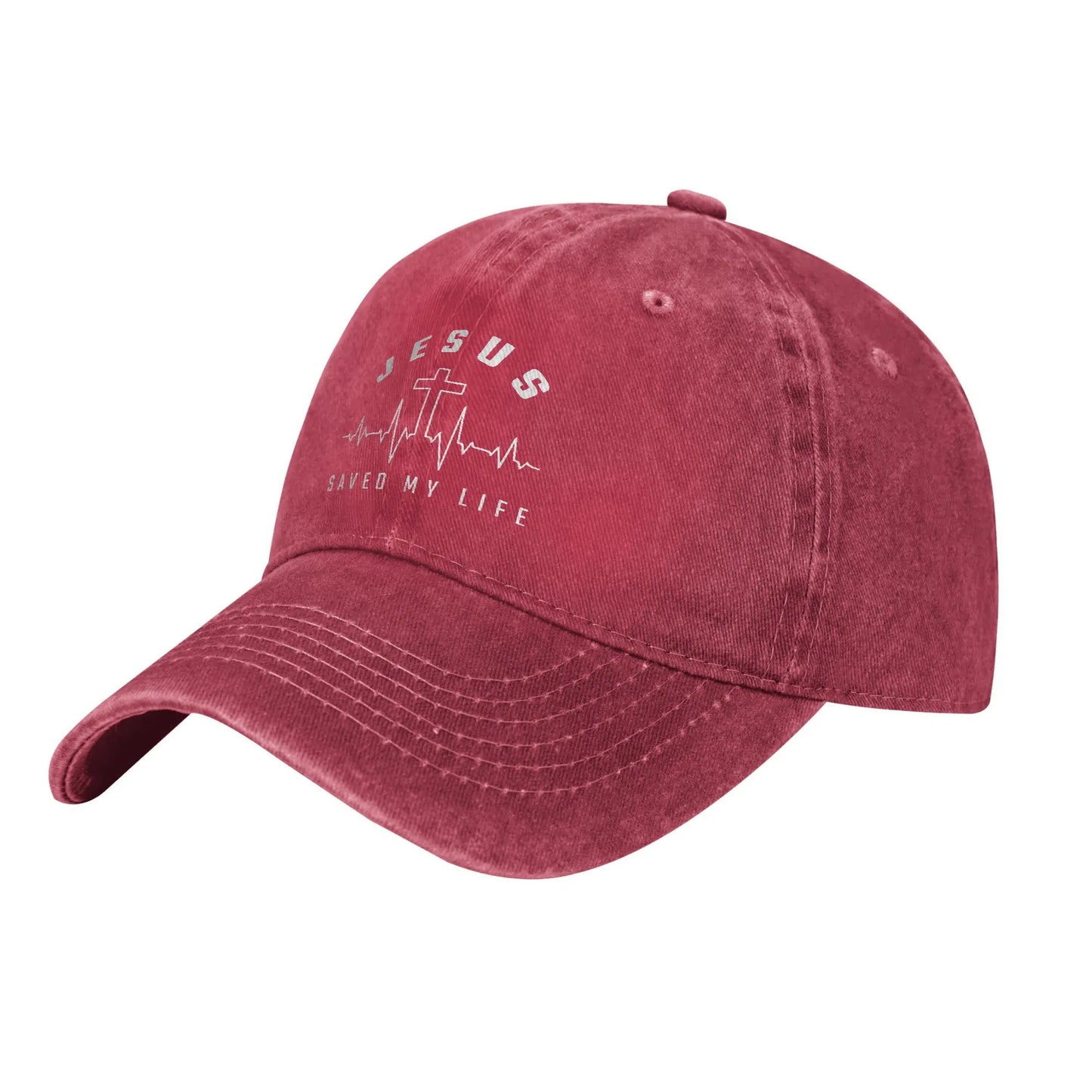 Jesus Christus Männer Frauen Baseballkappe Jesus hat mein Leben gerettet Distressed Denim Hüte Vintage Outdoor Laufen Golf Verstellbare Kopfbedeckung