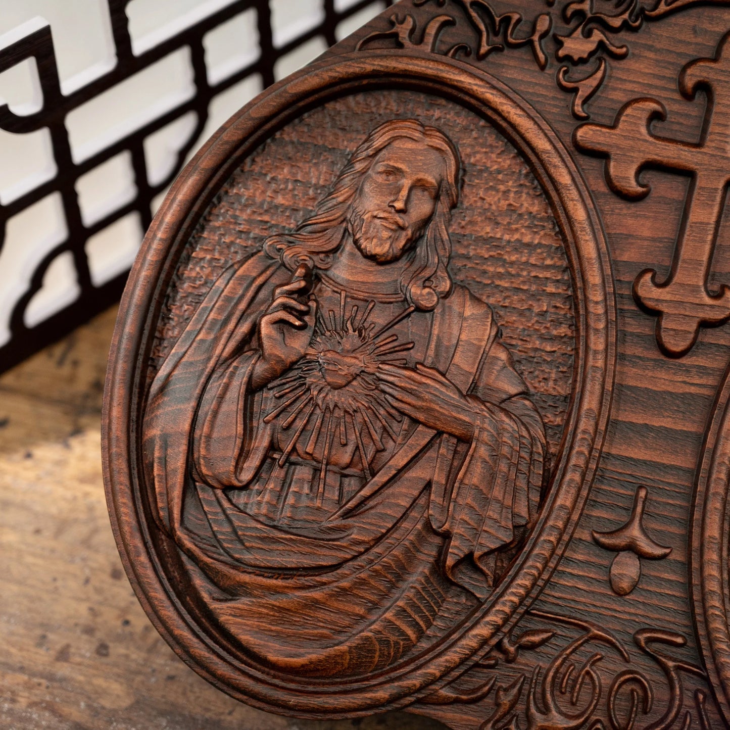Heiliges Herz Jesu und Herz Mariä, Jesus Christus, Jesus Wanddekoration, Religiöse Heiligenstatue, Komplettes katholisches Weihnachtsgeschenk